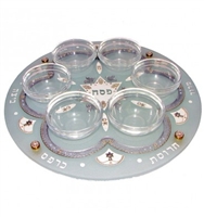 Hand Painted Passover Seder Plate by Ester Shahaf
