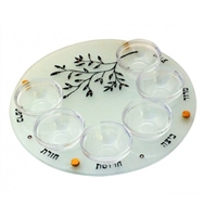 Hand Painted Passover Seder Plate by Ester Shahaf