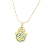 Small Gold Plated Israel Hamsa Necklace by Ester Shahaf