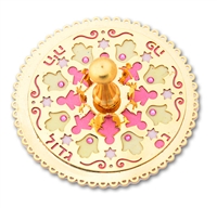 Yellow & Pink Hamsa Dreidel by Ester Shahaf