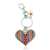 Heart Keyring by Ester Shahaf - Orange, Red and Blue