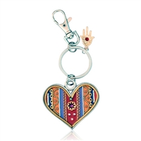 Heart Keyring by Ester Shahaf - Orange, Red and Blue