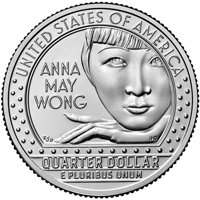 2022 - P and D Anna May Wong, American Women Quarter Series 2 Coin
