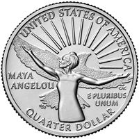 2022 - P and D Maya Angelou, American Women Quarter Series 2 Coin