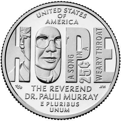 2024 - P and D Rev Dr. Pauli Murray, American Women Quarter Series 2 Coin