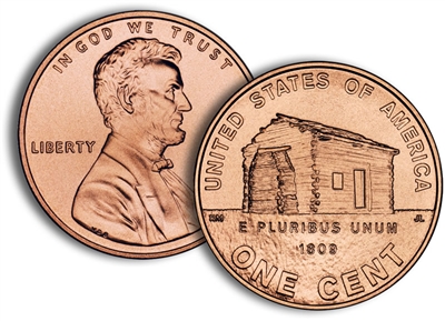 2009 VDB Lincoln Cent P&D 2 Roll Set - "Log Cabin"