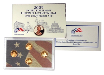 2009 - S Proof Lincoln Cent 4-coin Set - All 4 NEW designs!-OGP