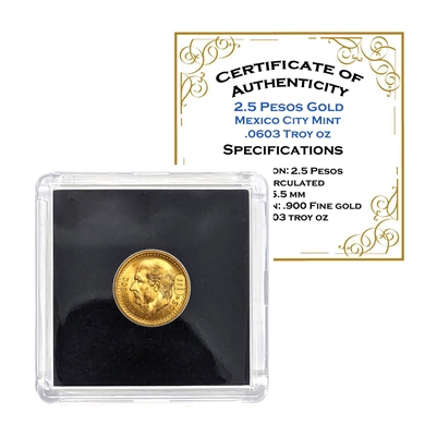 Year Our Choice - Mexican 2.5 Pesos Gold Coin .900 Fine Gold - Moneda de Oro Puro 2.5 MX