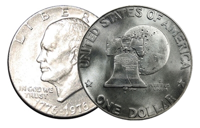 1976 D Type 1 BU Uncirculated Eisenhower Dollar