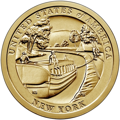 2021 D American Innovation New York - Erie Canal  $1 Coin - Roll of 25 Dollar Coins