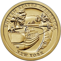 2021 P American Innovation New York - Erie Canal $1 Coin - Roll of 25 Dollar Coins