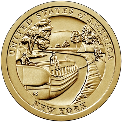 2021 P American Innovation New York - Erie Canal $1 Coin - Roll of 25 Dollar Coins