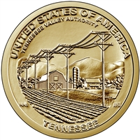 2022 D American Innovation Tennessee - Tennessee Valley Authority - $1 Coin - Roll of 25 Dollar Coins