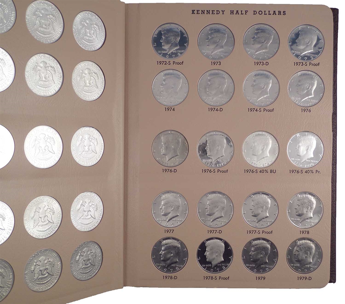 USA Kennedy Half Dollars 1964 - 2007 Dansco Album 140-Coin Set 50c Silver -  ER655