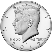 2019 S 99.9% Silver Proof Kennedy Half Dollar Single Coin