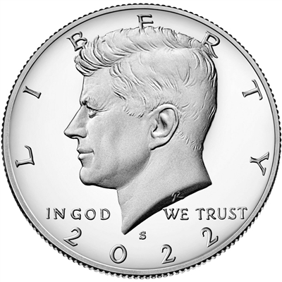 2022 S 99.9% Silver Proof Kennedy Half Dollar Single Coin