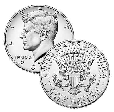 2001 - D Kennedy Half Dollars - Roll of 20