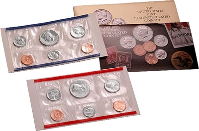 1990 U.S. Mint 10 Coin  Set in OGP with CoA