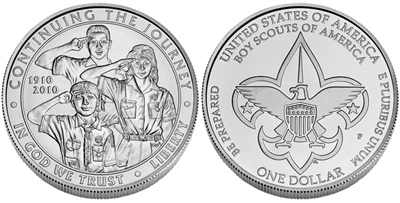 2010 "Boy Scouts of America Centennial" Commemorative Uncirculated Silver Dollar