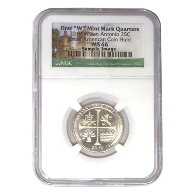 2019 W MS 66 San Antonio Missions Great American Coin Hunt Label