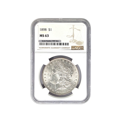 1898 P Morgan Silver Dollar NGC MS 63 $1 Uncirculated