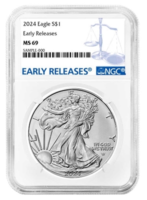 2023 NGC MS 69 Silver Eagle Eagle Landing Reverse Early Release Blue Label