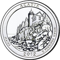 2012 - D Acadia National Park Quarter Single Coin