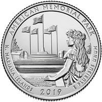 2019 - D American Memorial Park, NMI National Park Quarter Quarter Single Coin