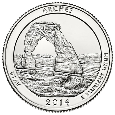 2014 - P Arches - Roll of 40 National Park Quarters