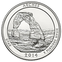 2014 - D Arches National Park Quarter Single Coin