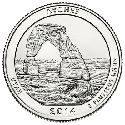 2014 - P Arches National Park Quarter Single Coin