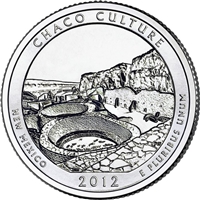 2012 - D Chaco Culture National Park Quarter Single Coin