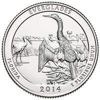 2014 - D Everglades - Roll of 40 National Park Quarters