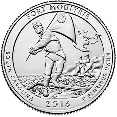 2016 - P Fort Moultrie, SD National Park Quarter Single Coin