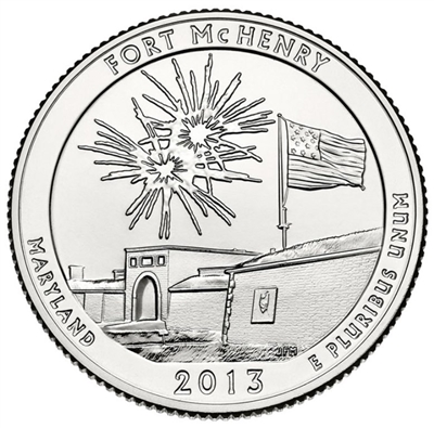 2013 - P Fort McHenry - Roll of 40 National Park Quarters