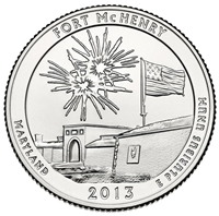 2013 - D Fort McHenry National Park Quarter Single Coin