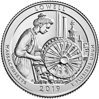 2019 - D Lowell National Historical Park, MA National Park Quarter Quarter Single Coin