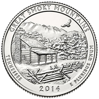 2014 - D Great Smoky Mountain National Park Quarter Single Coin