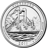 2011 - D Vicksburg National Park Quarter Single Coin