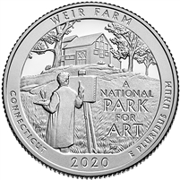 2020 - P Weir Farm National Historic Site Quarter 40 Coin Roll