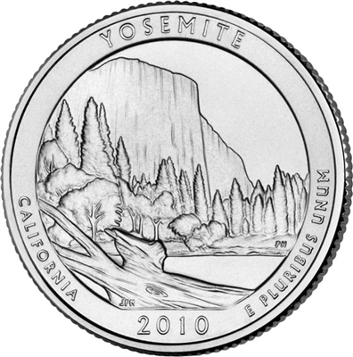 2010 - D Yosemite National Park Quarter Single Coin