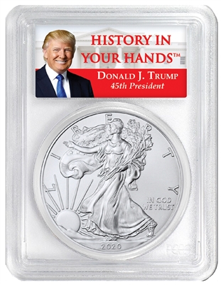 2020 1oz Silver Eagle PCGS MS69 - Donald Trump Label