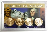 2007 - P Set of 4 Uncirculated Presidential Dollars in Full Color Holder