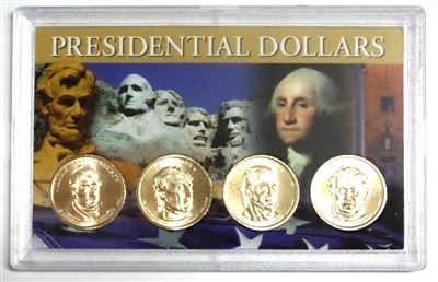 2009 - D Set of 4 Uncirculated Presidential Dollars in Full Color Holder