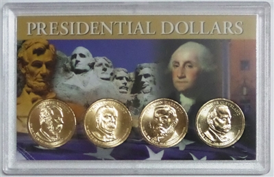 2012 - D Set of 4 Uncirculated Presidential Dollars in Full Color Holder