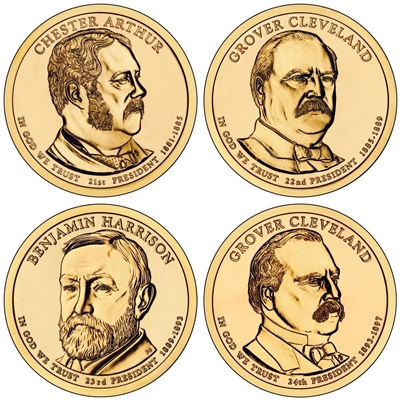2012 - D Presidential Dollar 4 Coin Set