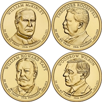 2013 - D Presidential Dollar 4 Coin Set