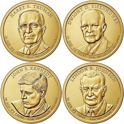 2015 - D Presidential Dollar 4 Coin Set