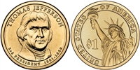 2007 Thomas Jefferson Presidential Dollar - 2 Coin P&D Set