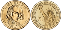 2007 James Madison Presidential Dollar - 2 Coin P&D Set